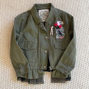 Girls Safari Jacket - IKKS City Black Saharienne/Safari Jacket - Khaki - Suze 4A